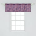 thumbnail image 2 of Ambesonne Boho Window Valance, Bicolour Abstract Hand Drawn Design Motifs Lines and Spots, Curtain Valance for Kitchen Bedroom Decor with Rod Pocket, 54" X 18", Dark Lavender and Coral, 2 of 2