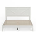 thumbnail image 3 of Glenwillow Home Queen Size Rustic Wood Platform Bed, Gloss White, 3 of 9