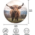 thumbnail image 4 of Coolnut 1PC Place Mats Highland Cow Round Placemat Heat-Resistant Placemats Dining Table Mat Circle Shape 15.4" for Kitchen/Dinner/Party/Restaurant Home Decor Gifts, 4 of 7