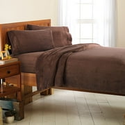 Angle View: Mainstays Microplush Sheet Set, Deep Brown