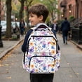 thumbnail image 4 of HUIACONG Watercolor Floral Butterfly School Backpack for Teens Girls Boys Multi Pocket Water Resistant Lightweight Padded Adjustable Shoulder Straps Casual Daypack for School Travel Daily Use, 4 of 7