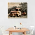 thumbnail image 3 of BCIIG  Rusty Truck Canvas Wall Art - Vintage Blue Car Pictures Living Room Decor - Country Style Artwork unFramed Posters Paintings 20''x16'', 3 of 5