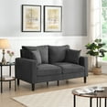 thumbnail image 3 of Dtwnek 57" Upholstered Loveseat Sofa with Wooden Frame, 2 Seat Small Space Saving Sofa Couch for Living Room Bedroom Apartment, Dark Gray, 3 of 9