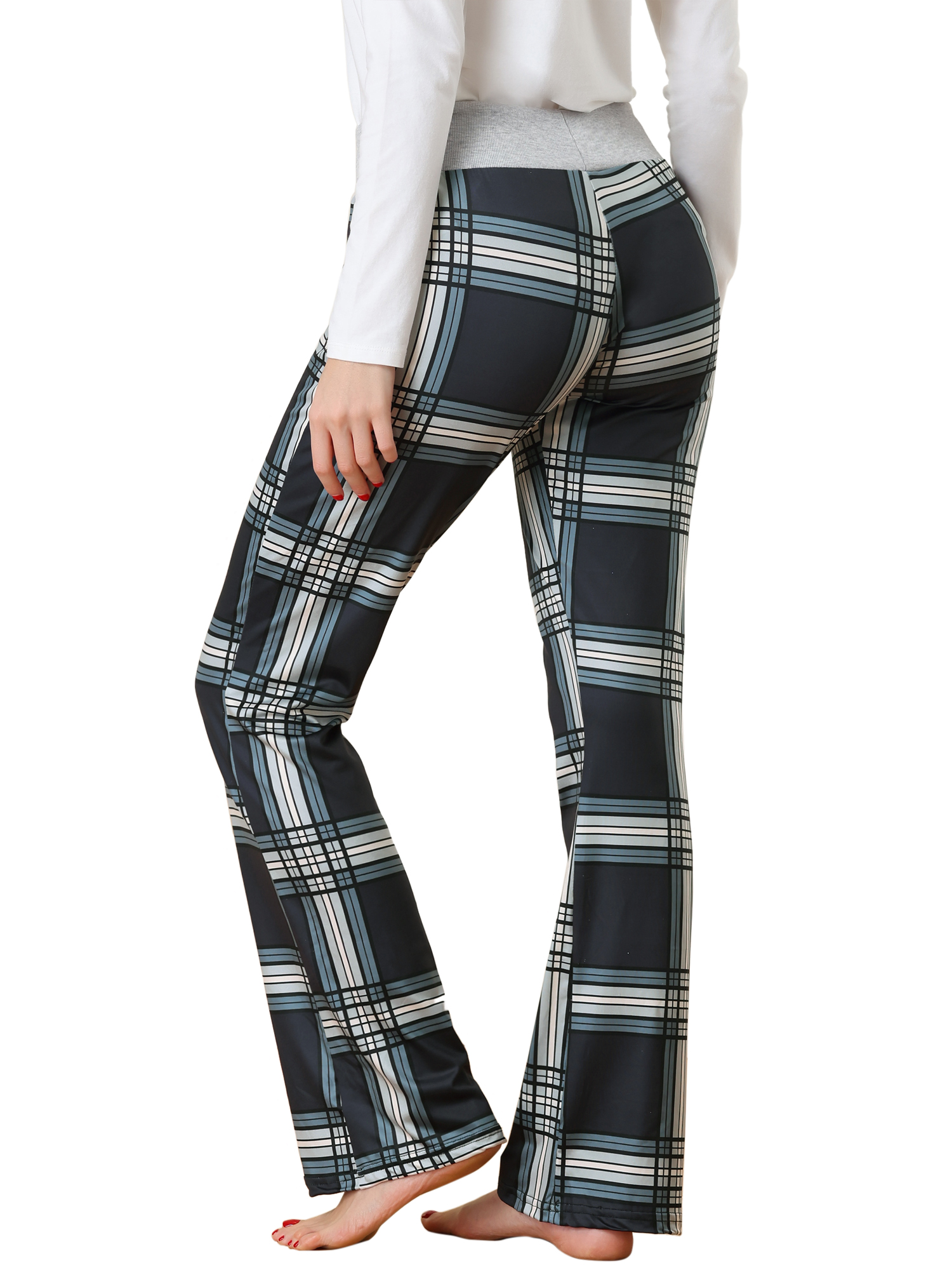 Unique Bargains Womens Pajamas Yoga Casual Trousers Wide Leg Sleepwear Lounge Pants