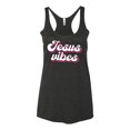 thumbnail image 2 of Wild Bobby Jesus Vibes Inspirational/Christian Women Tri-Blend Racerback Tank Top, Vintage Black, Small, 2 of 6