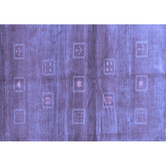 Ahgly Company Machine Washable Indoor Rectangle Abstract Blue Contemporary Area Rugs, 4' x 6'