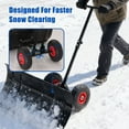 thumbnail image 2 of S-HOME Efficient 30 Inch Wide Metal Snow Pusher with 15 Inch Height and 2 Wheels for Easy Snow Clearing on Driveways, 2 of 9