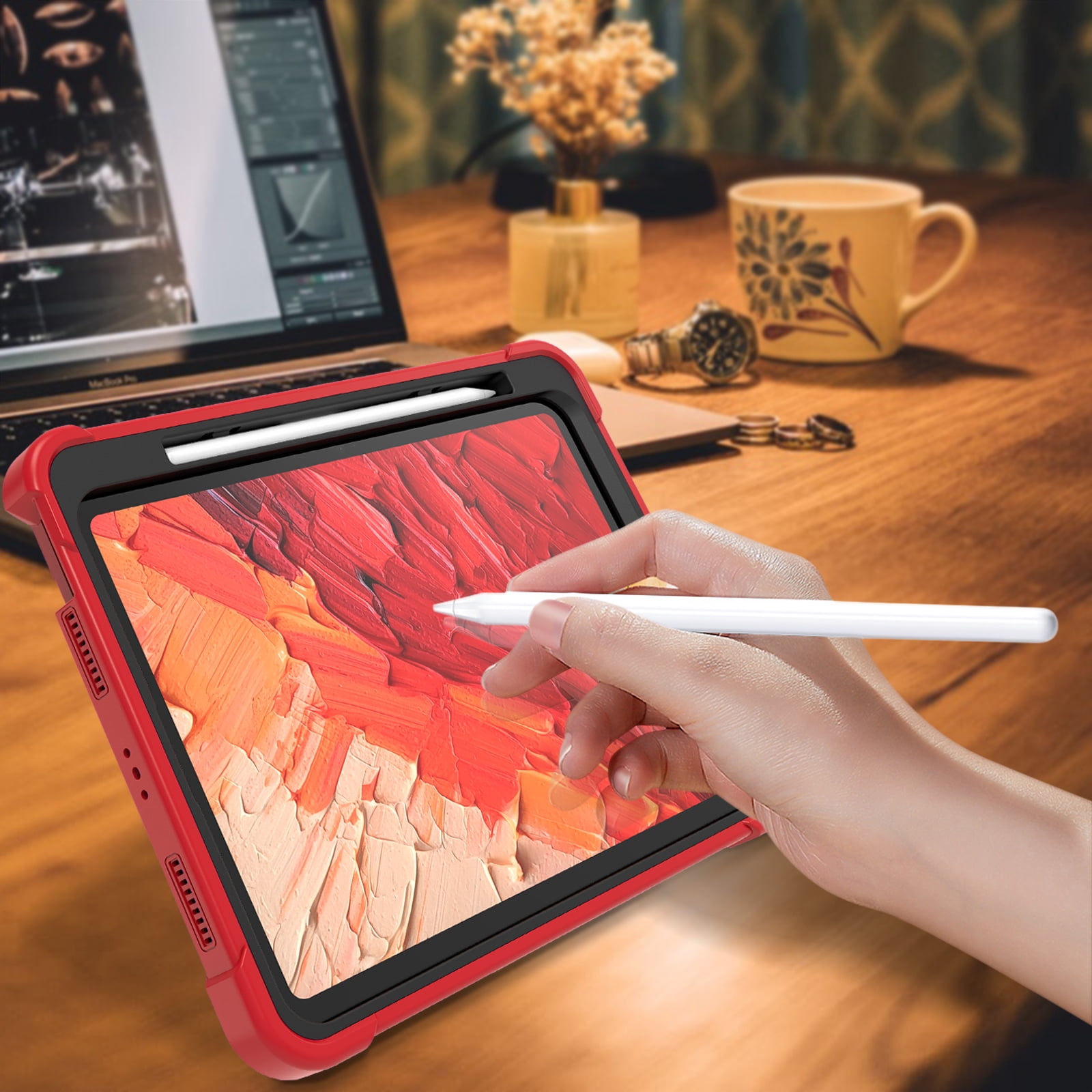Casetego for iPad Pro 11 Inch Case M4 (2024) 5th Generation with Pencil Holder & Kickstand, Heavy Duty Military Grade Full-Body Shockproof Rugged Protective Cover for iPad Pro 11 Inch M4,Black