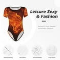 thumbnail image 4 of Hirioo Fiery Orange Flames Energy for Women's Round Neck Short-sleeved Onesie Basic Bodysuits-Large, 4 of 7