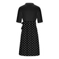thumbnail image 5 of FDGIU Vintage A-Line Skirt - Women's High Waist Pleated Midi Skirt with Pockets (Polka Dot, Rockabilly Style), 5 of 6
