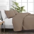 thumbnail image 4 of Bare Home Premium Diamond Stitched 3 Piece Coverlet Set - Ultra-Soft Luxurious Lightweight All Season Bedspread (Full/Queen, Taupe), 4 of 5