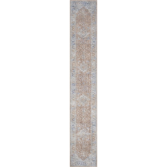 Nourison Timeless Classics Vintage Medallion Indoor Rug Blue Multicolor 2'2" x 8'