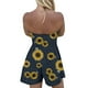 thumbnail image 2 of Mamelucos, Fuera Del Hombro Lavado A Máquina Mujeres Mono Sin Tirantes Cintura Alta Para La Primavera ANGGREK Amarillo S, 2 of 6