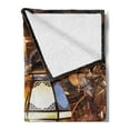 thumbnail image 2 of Moroccan Soft Flannel Fleece Throw Blanket, Lanterns Souk Evening Culture Historical Traveling Destinations, Cozy Plush for Indoor and Outdoor Use, 50" x 60", Brown Purple Green, by Ambesonne, 2 of 5