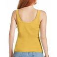 thumbnail image 4 of Summer Tops, Built In Bra Casual Square Neck Sleeveless Workout Athletic Crop Elastic Tank Tops Formal Shirts Women Casual Tops For Womens Tunic Tops Placed Work Tops Casual (XL, Yellow) ZMTing, 4 of 4