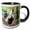 Black/White, variant on 3drose, Rooster, Farm Animal, Dupilo, Montenegro - Eu47 Pka0045 - Per Karlsson, 11oz Two-tone Green Mug
