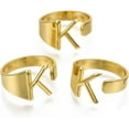 thumbnail image 2 of Bold initial ring Adjustable Ladies Gold Personality Ring Letter.K Personalised Engraved Ladies Open Seal Ring US Size 8 Inner Diameter 18mm suitable for parties, 2 of 3