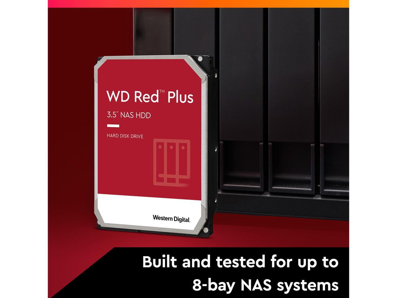 Western Digital 12TB WD Red Plus NAS SATA HDD, 3.5" Internal Hard Drive HDD, 7200 RPM, 256MB Cache, CMR - WD120EFBX