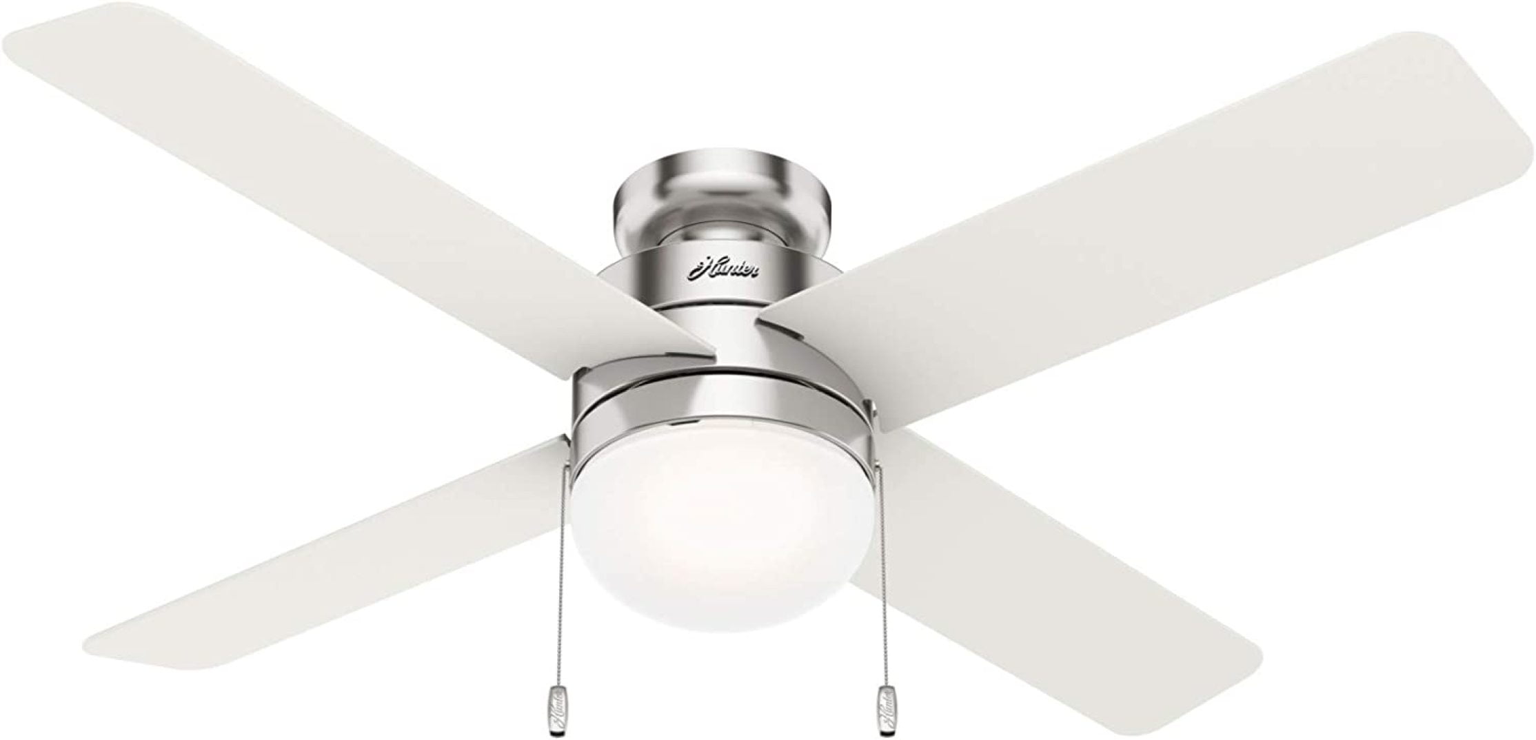 Hunter Timpani Indoor Low Profile Ceiling Fan with LED Light and Pull Chain Control