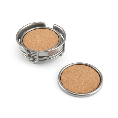 

Kamenstein 7 Piece All Metal Coaster Set With Cork
