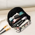 thumbnail image 2 of FORMRS Makeup Bag Travel Cosmetic Organizer for Women Fold Flat Zipper Pouch with Handle, Red Snowmen, 2 of 8