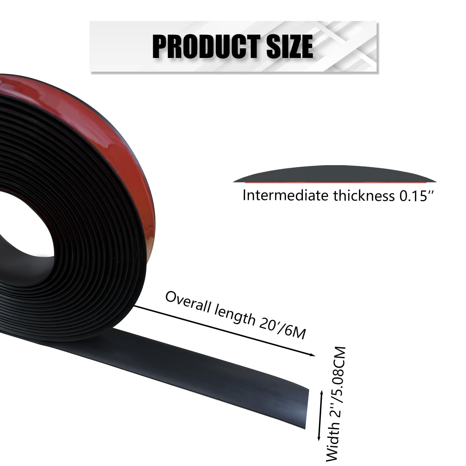 Floor Transition Strip Self Adhesive 2"*20' Black Vinyl Divider Flooring Strips For Laminate  Uneven Floors Carpet (20ft 2in Black)