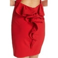 thumbnail image 4 of Xscape Ruffle Back Stretch Sheath Dress 8 Red, 4 of 5