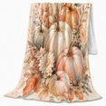 thumbnail image 2 of Rustic Watercolor Pumpkin Autumn Leaf Still Life, Cozy Friendship Quote Scene, Warm Flannel Blanket for Living Room and Reading Nook, Art Lovers Thanksgiving Gift, Artistic Home Decor, 2 of 7