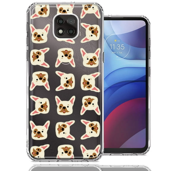 MUNDAZE For Motorola Moto G Power 2021 Frenchie Bulldog Polkadots Design Double Layer Phone Case Cover