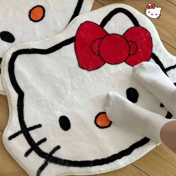 Cartoon KT Cat  Home Carpet Living Room Bedroom Rug Mirror Front Decorative Rug Bathroom Footmat  Entry Door Mat