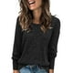 thumbnail image 3 of Tops para adolescentes,Top de mezcla de lino para mujer, manga corta, cuello redondo, jersey informal de color liso, tejido suave y cómodo, versátil para uso diario, sopatenor, 3 of 8