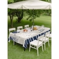 thumbnail image 6 of Outdoor Table Cloth with Umbrella Hole and Zipper, Navy Blue Coastal Waterproof Rectangle Tablecloth 54"x80", Ocean Nautical Starfish Coral Striped Washable Table Cover for Outside Party Patio Picnic, 6 of 6