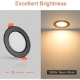 thumbnail image 3 of Foco empotrable pared y techo TUNC Foco empotrable LED Negro 10 x 5W 450lm AC 85-265V Plafón redondo 3000K Luz cálida, 3 of 3