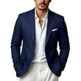thumbnail image 3 of Zynoxe Blazer for Men Classic Notched Lapel Collar Two Button Casual Suit Jacket Slim Fit Wrinkle Resistant Long Sleeve Blazer Versatile Solid Color Business Ceremonial Party Blazer XS, 3 of 9