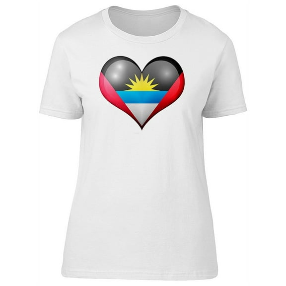 Antigua And Barbuda Heart Flag T-Shirt Women -Image by Shutterstock, Female Medium