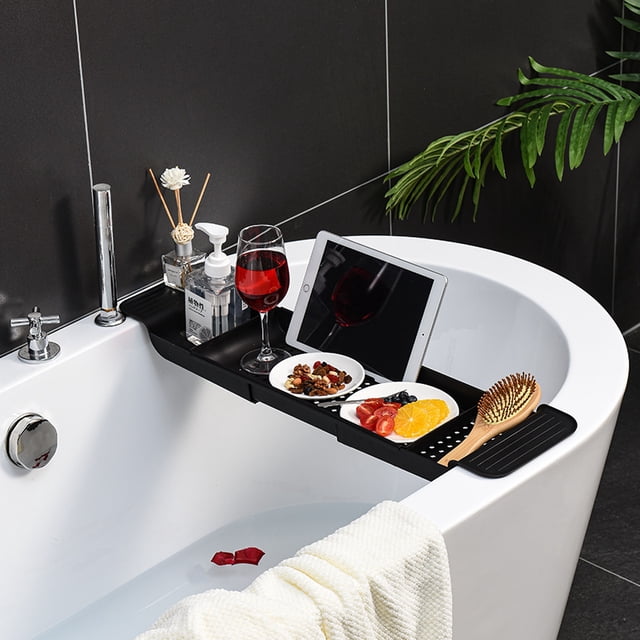 Jinsinto Expandable Adjustable Bathtub Tray For Bathroom - Retractable Dish Drainer For Kitchen And Bathroom