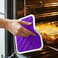 thumbnail image 3 of Purple Halloween Pot Holders for Kitchen Heatproof Potholder, 4 Pack Black Spiders Net Classic Gingham Hot Pads Multipurpose Oven Pads Terry Cloth Potholders Trivet for Cooking and Baking, 3 of 9