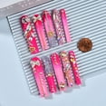 thumbnail image 5 of Handmade Press on Nails  with Bowknot Rhinestones  Reusable Fake Nails Square Nail L, 5 of 6