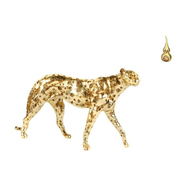 Figura de guepardo,Figura de guepardo dorado,adorno de escritorio moderno,Escultura de tortuga marina,Estatua de calabaza de latón de 7 cm para escritorio,adorno Feng Shui,Figura de calabaza