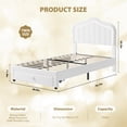 thumbnail image 2 of CazToi Lit Plateforme Rembourré Format Simple avec Tête de Lit à DEL et Tiroir de Rangement, Aucun Sommier Requis, 2 of 7