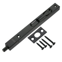 Flush Bolt, 8" 304 Stainless Steel Security Door Guard Latch, Black