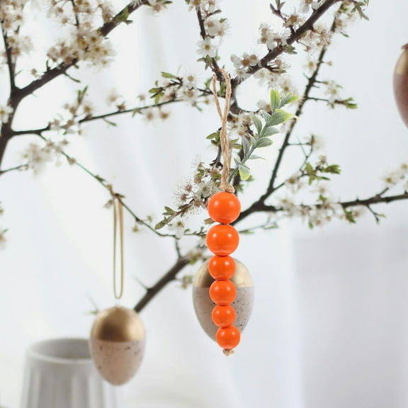 Masteelf 3PCS Easter Wood Decoration Carrot Hanging Ornaments Spring Tiered Tray Carrot Decorations Artificial Carrot for Easter Party