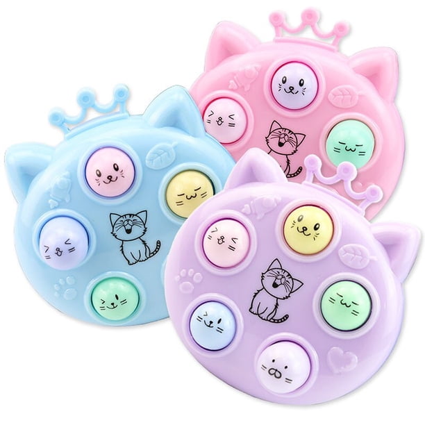 NEW Kawaii Fidget Toys Whack A Mole Keychain Simple Dimple Fidget Board Portable Stress Reliever Decompression Toys for ChildrenCat GreenChina He Qiyong unisex
