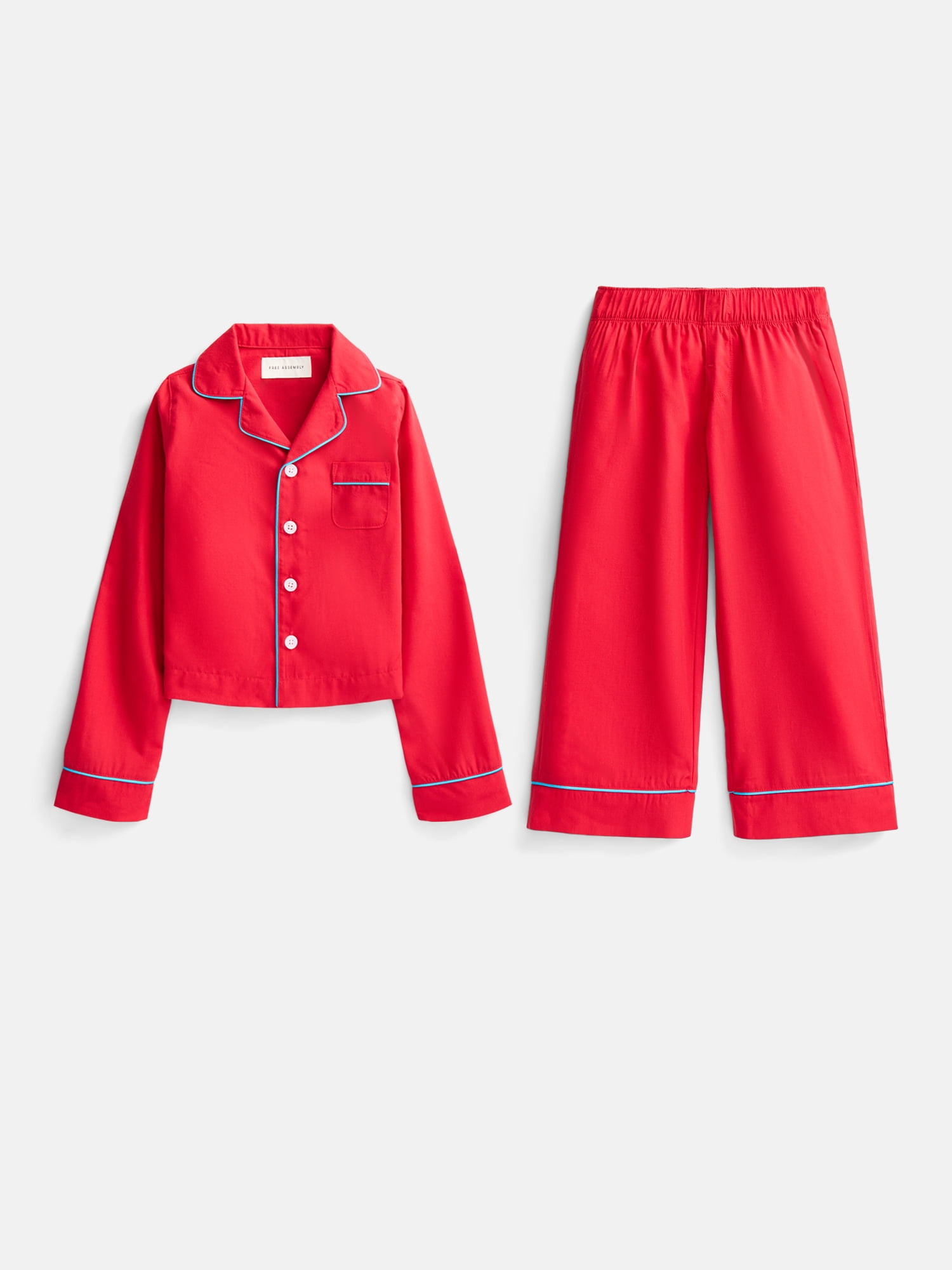 Free Assembly Matching Family Pajamas Kids' Top and Pants Gift Set, 2-Piece, Sizes 4-14