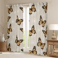 thumbnail image 2 of Manfei Orange Butterfly Print Curtains Pack of 2 (42x84 Each), Romantic Dandelion Flower Curtains Blackout, Vintage French Style Bedroom Curtains, Curtains Blackout Home Decor, 2 of 6