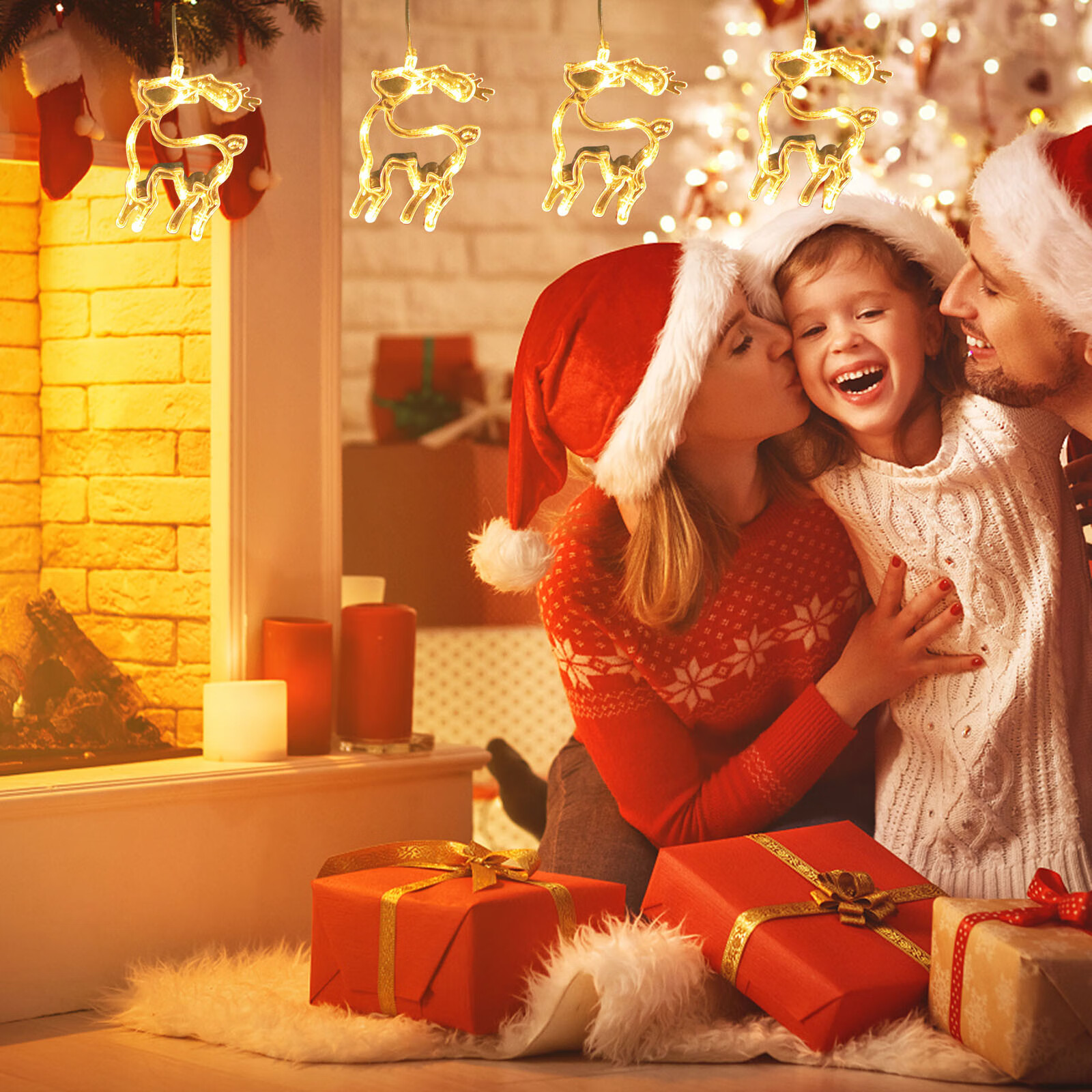 Ounabing Christmas Sucker String Lights Holiday Room Lights Shop Window