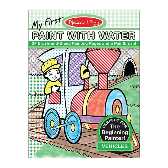 Melissa & Doug My First Paint With Water Coloring Book - Vehicles (24 Painting Pages) - FSC Certified