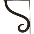 thumbnail image 4 of Ekena Millwork 1 1/2"W x 12"D x 15"H Ashford Single, Wrought Iron Bracket, (Single center brace), Antiqued Warm Silver, 4 of 8