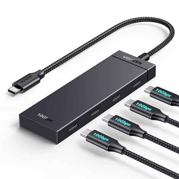 Adaptador USB C Hub UGREEN 4 en 1 con 4 USB-C 3.2 de 10 Gbps para MacBook