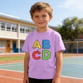 thumbnail image 6 of Babcutegg Shirts for Kid Boys Pullover Back to School Wear Crew Neck Casual Fashion Boys Summer Uniform Purple Size 3 T, 6 of 9